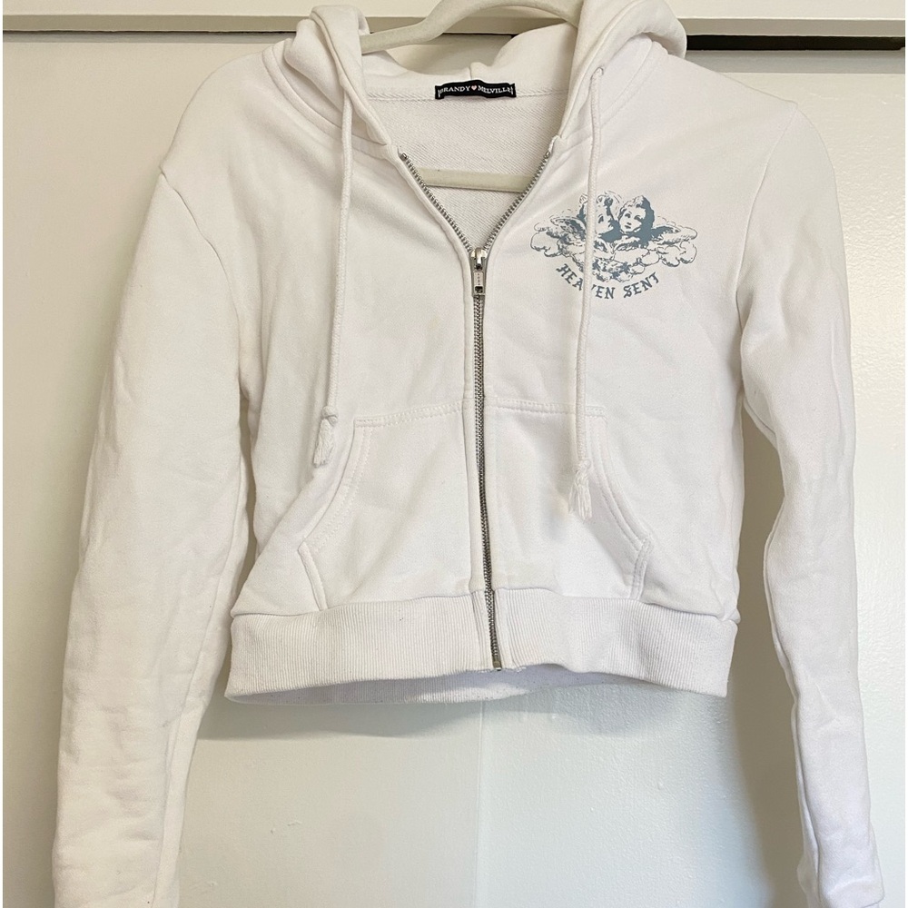 Brandy Melville Zip Up Hoodie Heaven Sent